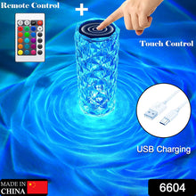 Rose Crystal Diamond Touch Lamp – 16 Color LED Night Light with Remote Control