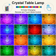 Rose Crystal Diamond Touch Lamp – 16 Color LED Night Light with Remote Control